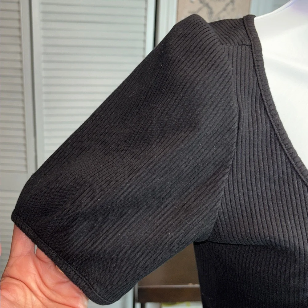 Reformation  Sicily Black Ribbed Top - Picture 4 of 7